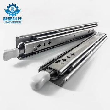 304 Stainless Steel Lockable Slide Rail Heavy-duty Drawer Cabinet Rail Waterproof and Rust-proof Thickened Three-section Rail