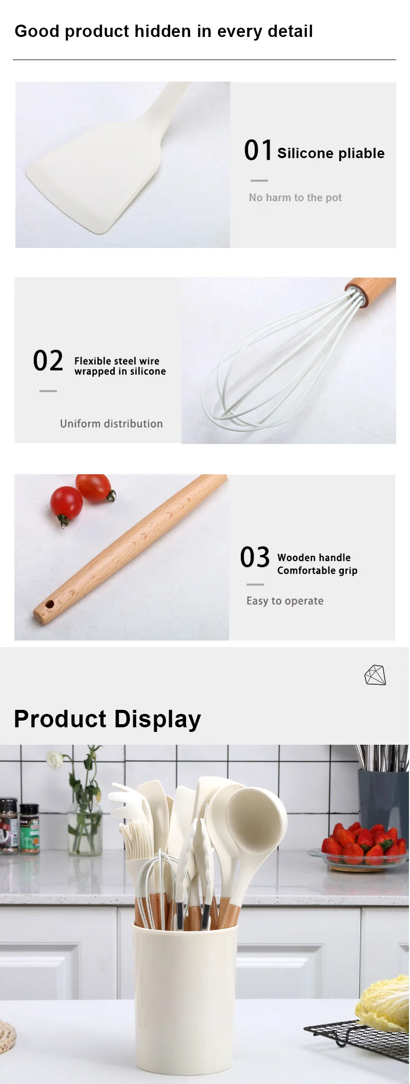 Raybin Kitchen Accessories Cooking Tools Bulk Stocked Luxurious Wood