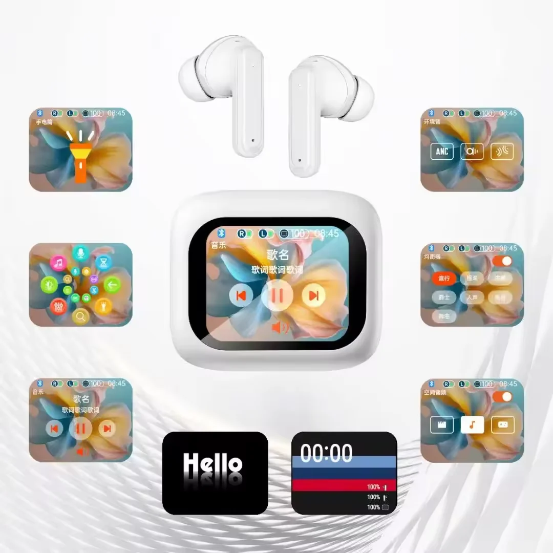 LED Screen Earbuds with Active Noise Cancelling - M6 TWS
