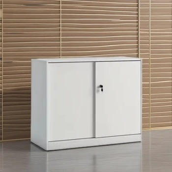 Modern MDF Office Furniture Panel Wooden Document Storage Cabinet with Sliding Door and Handle for Home School or Gym