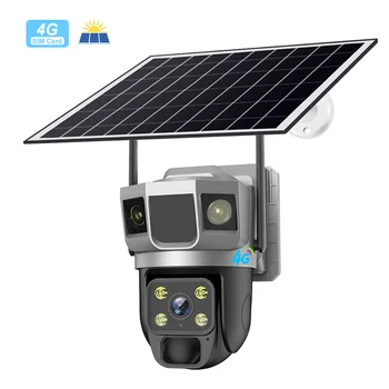 5MP Dual Lens HD 1080P Outdoor Solar Powered Cctv Wireless Security Cameras Wifi With Solar IP Camera