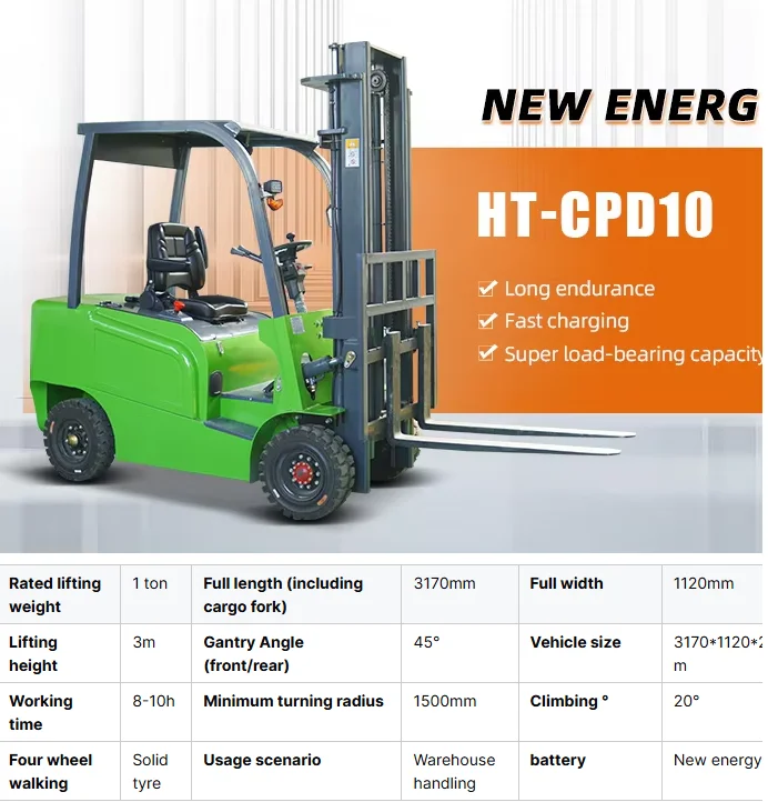 Best Price Lifting Height 3m Small Electric Forklift 1-5 Ton Mini Forklift With Durable Lithium Battery for Warehouse Use factory