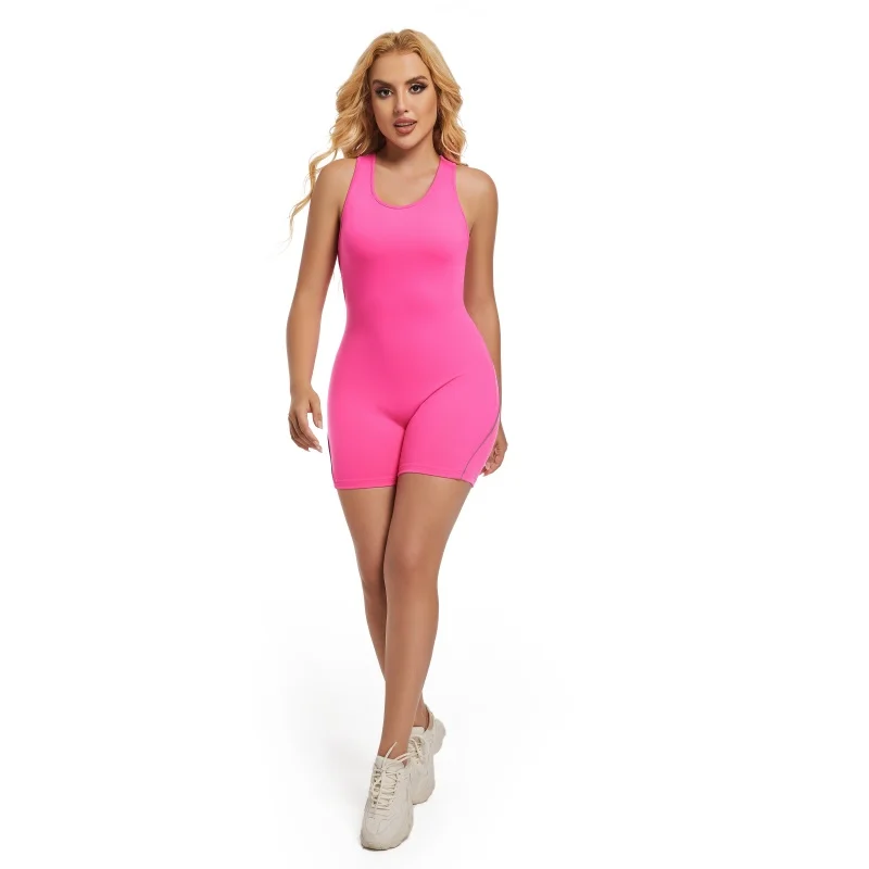 Women plus size 5XL One Pieces Jumpsuits Stretch Light Weight Yoga Shorts Breathable Jumpers Belly Control Bodysuits Gym Wear