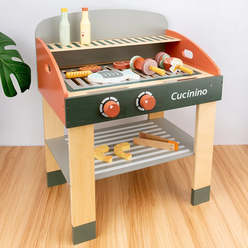 childrens wooden bbq set