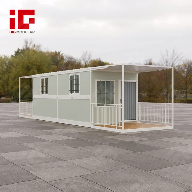 Factory Direct 20ft Portable Modular Home Customized Glass Door Mobile Covered Front Porch Foldable Container House