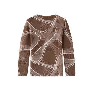 Miyake Fashion Printed Polyester Loose Pleated Top Age-Reducing Elegant Long-Sleeved T-Shirt Women's Spring New Base Shirt