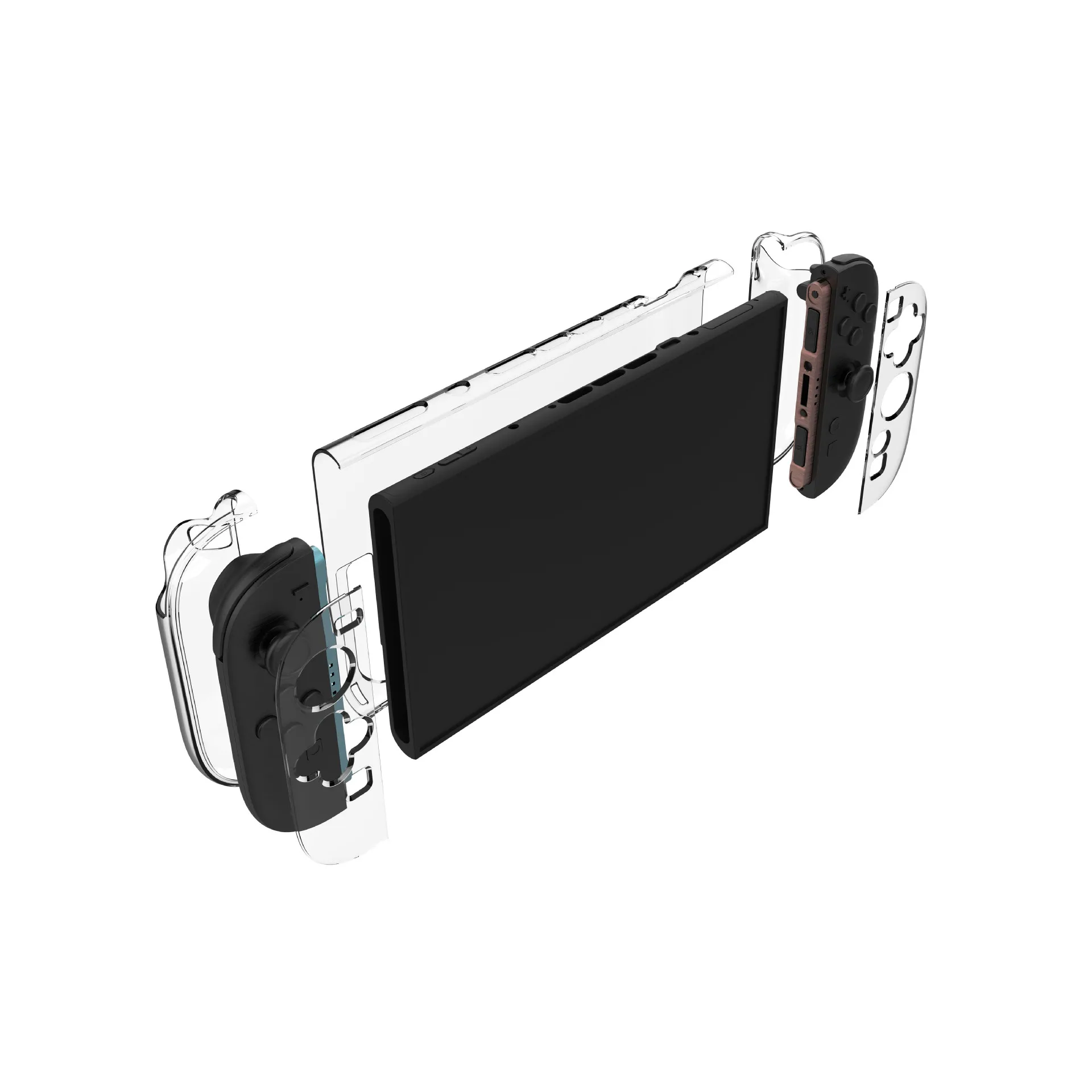 product laudtec clear switch 2 game console split protective case pc crystal transparent for switch 2 protective case-4