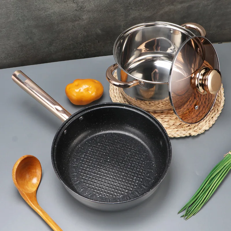 12pcs Home Kitchen Cooking Tools Cookware Sets Glass Lid Stainless ...