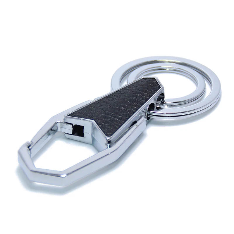 New Creative Chain Ring Hook Men Metal Octagon Alloy Hanger Organizer Auto Gifts Car Key Holder Leather_voghion.com