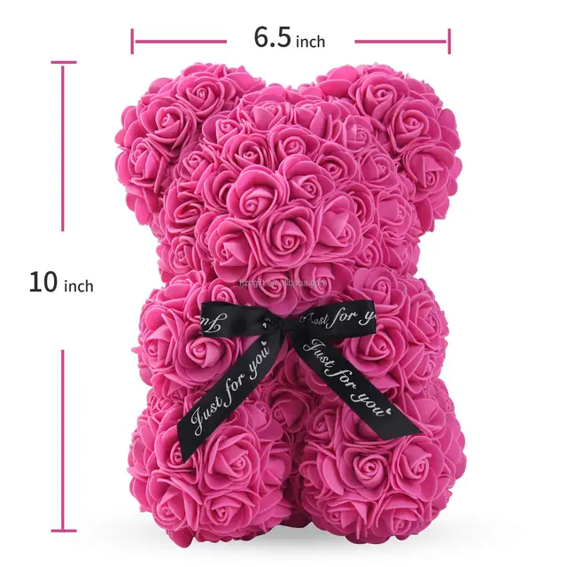 2025 Factory Direct Sales 25cm  / 40cm Foam Artificial Romantic Rose Teddy Bear For Valentines Day Gifts