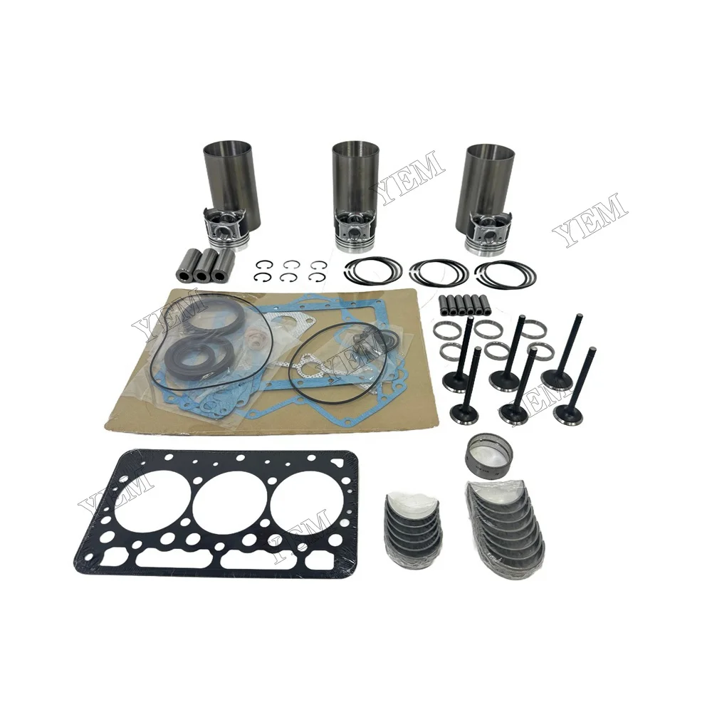 D722 Engine Repair Kit Compatible with for Kubota D722 D722EBH D772B Engine Liner&piston&ring&Valves&Bushing&Full Gasket Kit