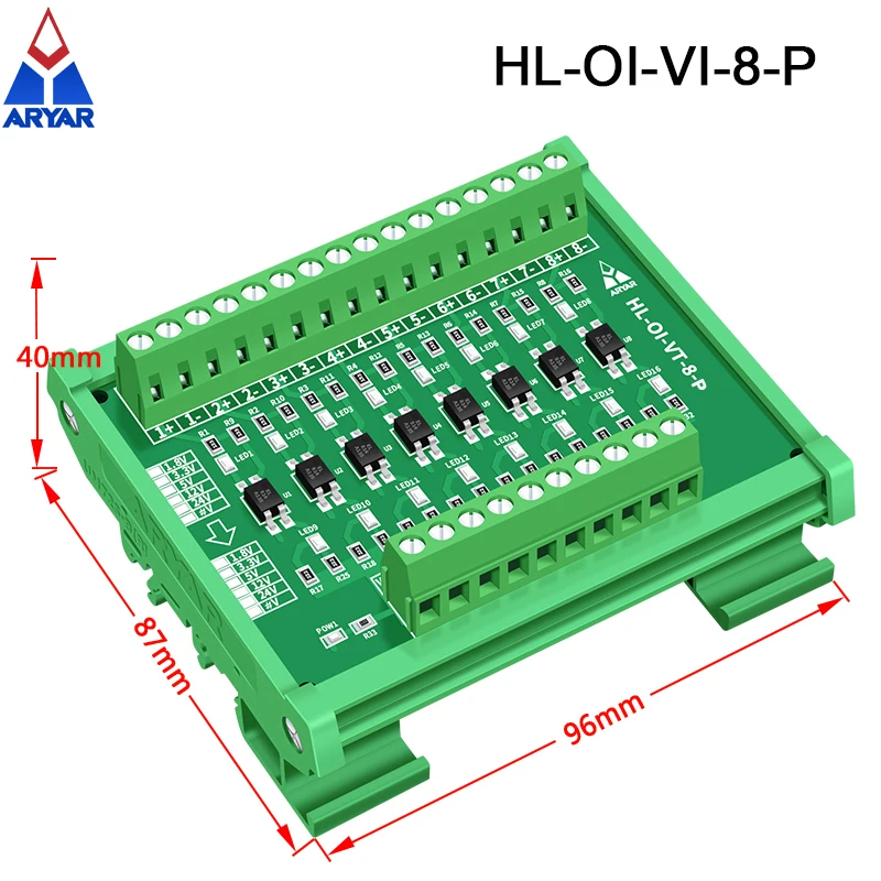 1.8V 3.3V 5V 12V 24V8チャンネルオプトカプラー絶縁ボード