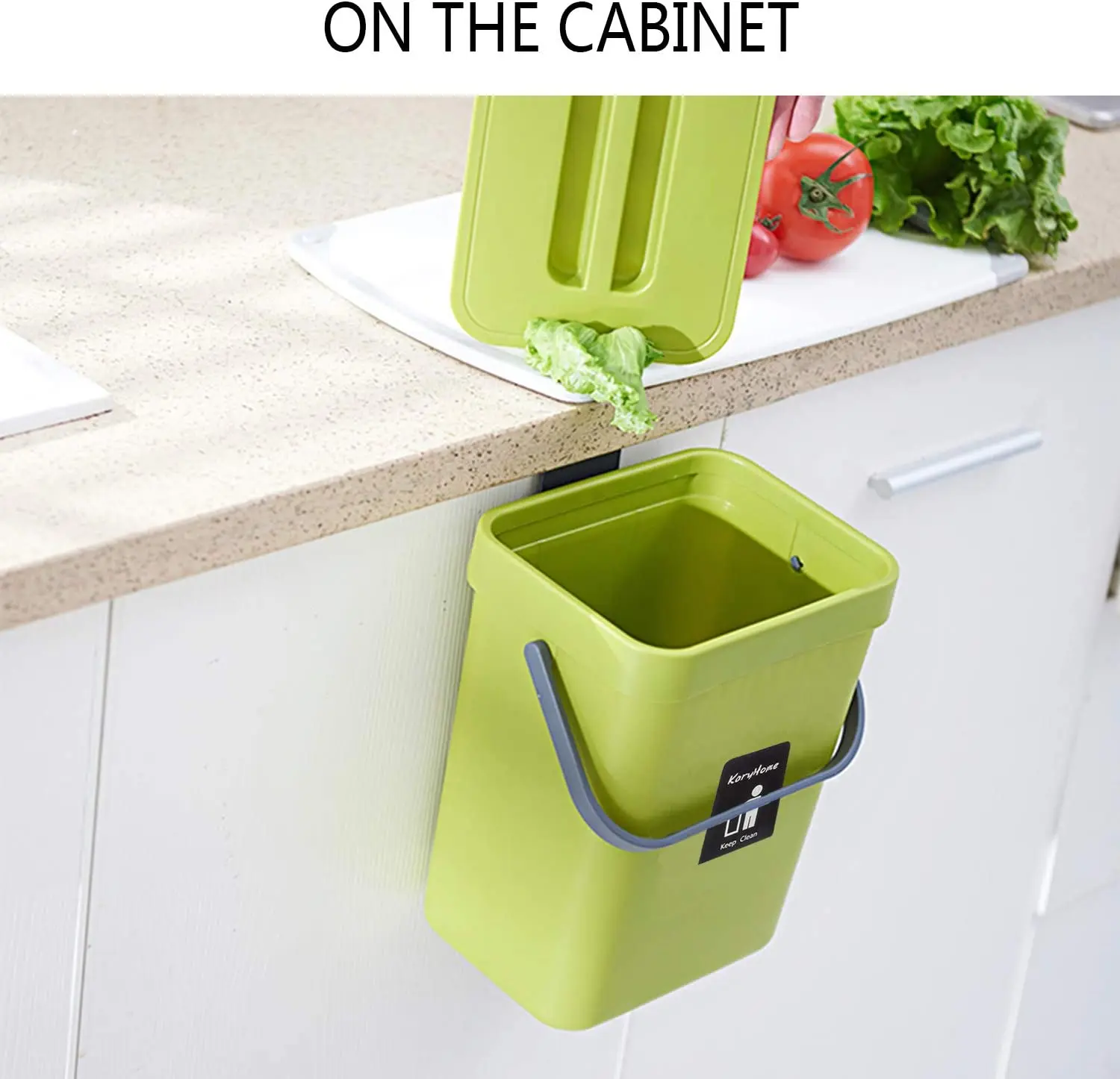 Hanging Small Plastic Trash Can With Lid Under Sink for Kitchen