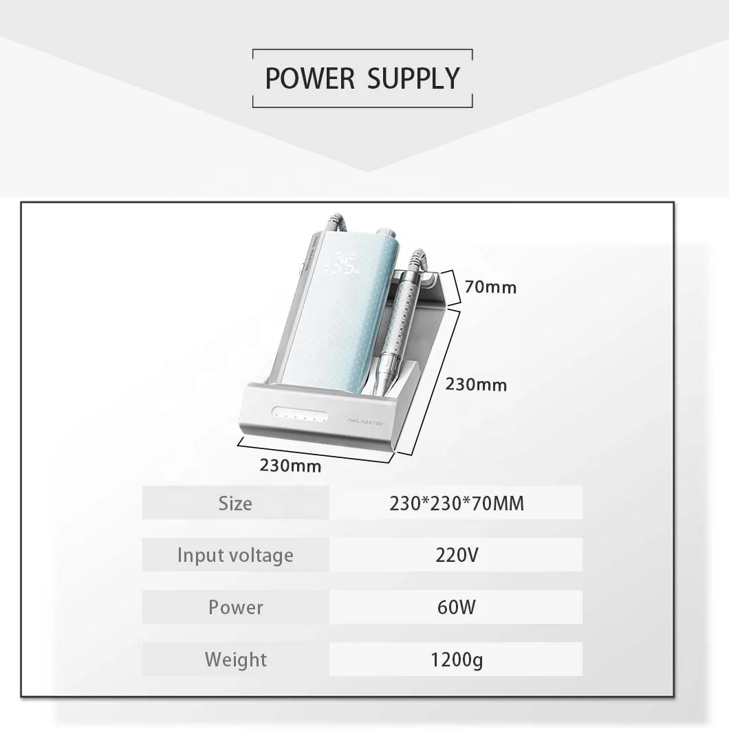 2025 New Style Fashion Rechargeable Portable Cordless Nail Drill Machine Acrylic Gel Polisher Brushless Motor for Nail Art Salon supplier