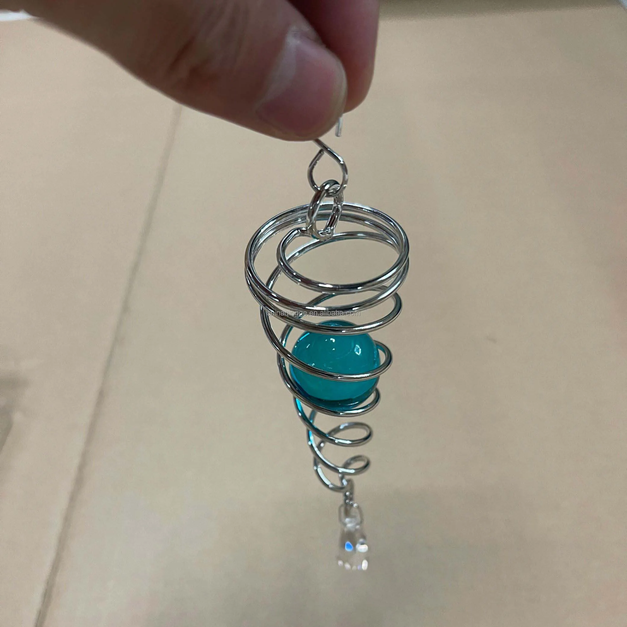 Wholesale Gazing Ball Spiral Tail Wind Spinner Stabilizer Hanging Yard