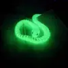 Víbora verde que brilla en la noche.