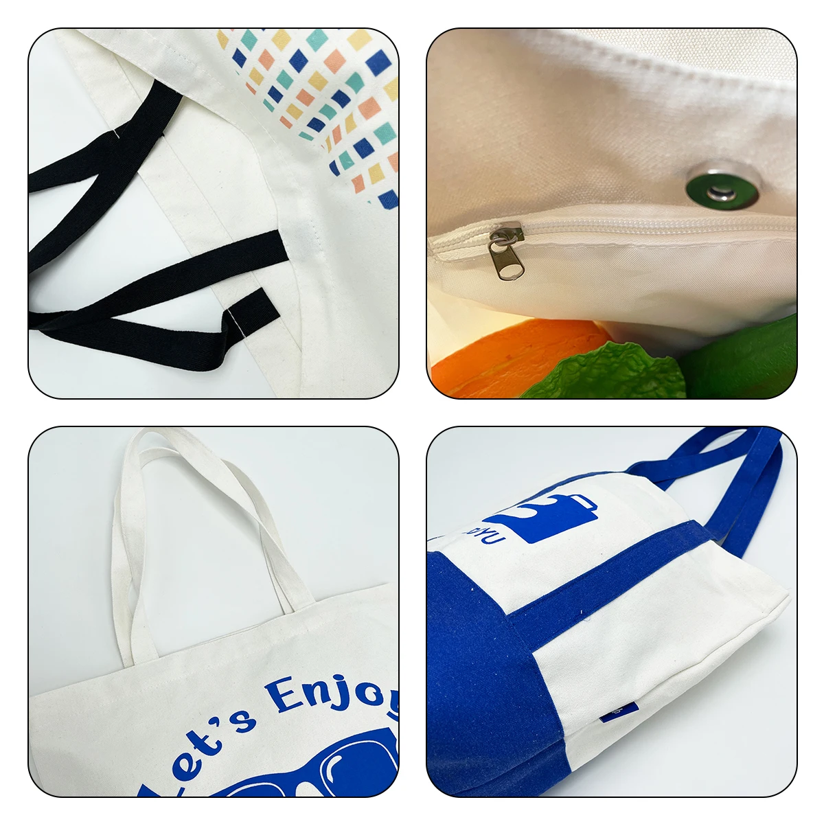 Custom Eco Cotton Canvas Shoulder Tote Shopping Bags manufacture