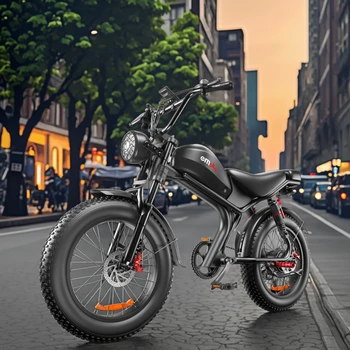 2025 New 48v 23ah Electric  Snow Bike 20 Inch Fat Tire Electric Bike 2000w Mountain Bike