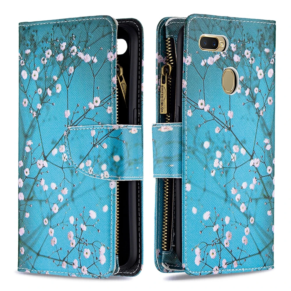 Reißverschluss-Design Brieftaschenetui für Oppo A17