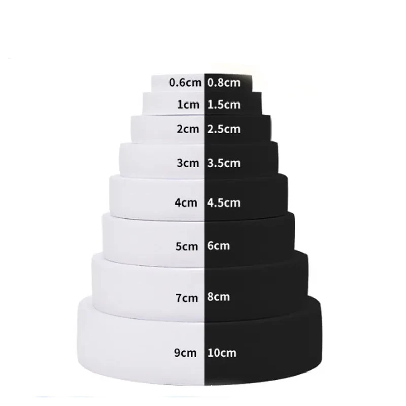 High Elasticity Knit Spool Sewing Band for Waistbands Black White Flat Elastic Band Tape for Garment Sewing