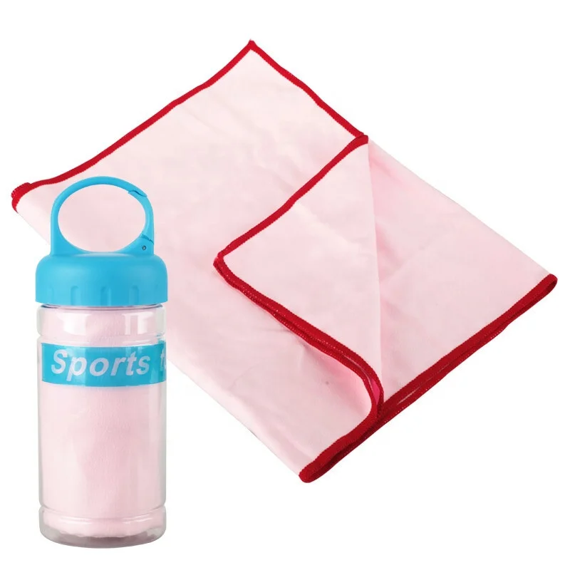 Großhandel 30*100cm Mikrofaser-Sportkühlhandtuch mit Logo individuellem Design Weich Zusammengedrückt Rund/Rollmuster für den Außenbereich von Erwachsenen