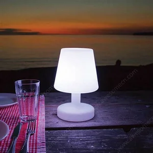 Modern Colorful Cordless DC LED Plastic Table Lamp with Remote Control Battery-Powered Square Shade for Home & Party Decor
