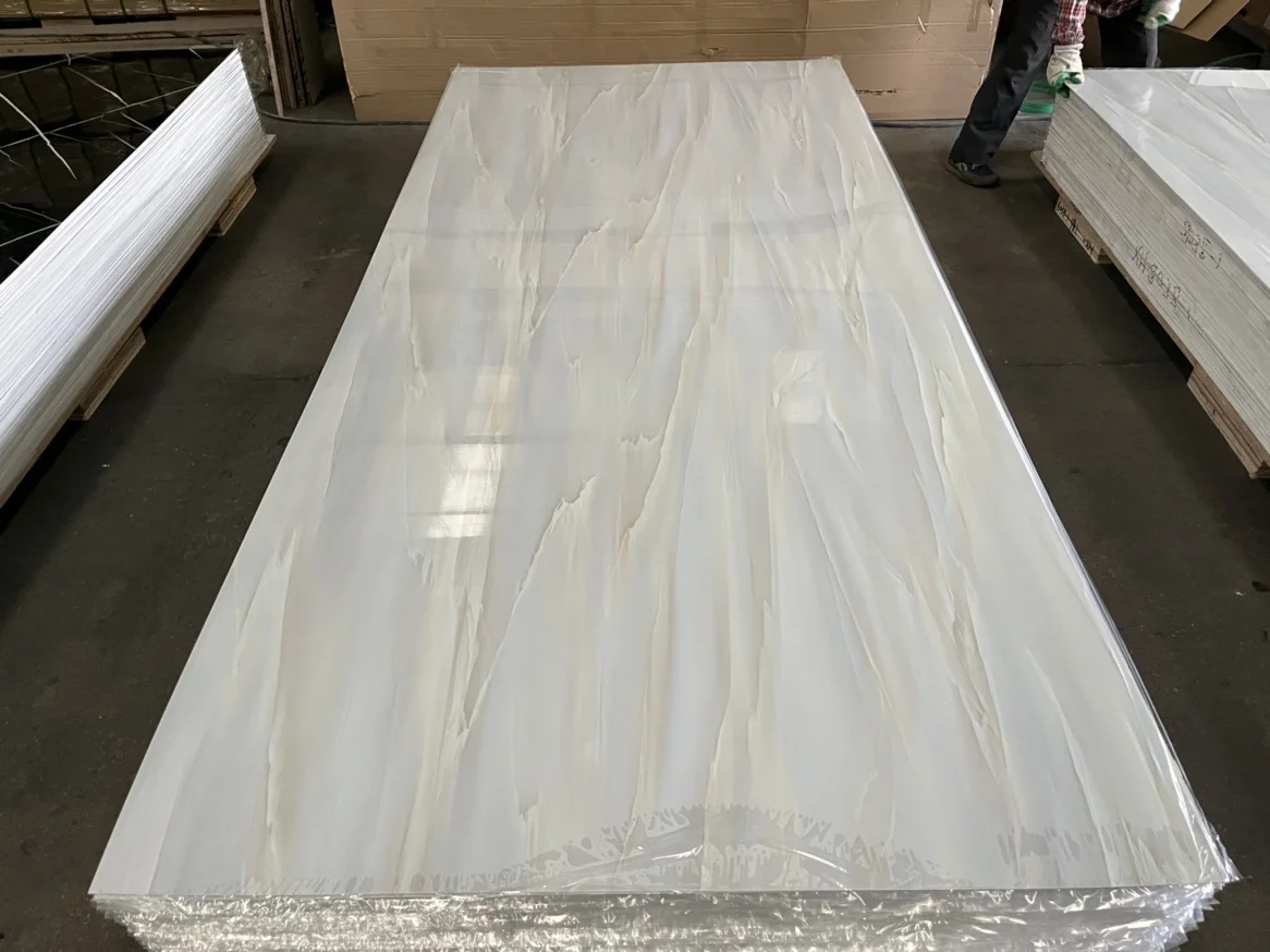 1220*2800mm High Glossy PVC Marble Sheet for Interior Wall Decoration ...