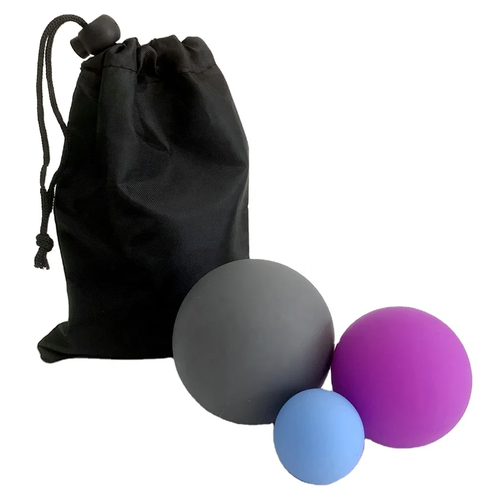 Custom Deep Tissue Mini Neck Foot Hand Wall Rolling Silicone lacrosse Massage Ball Set