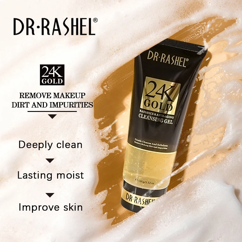DR RASHEL Deep Cleansing Moisturizing Anti Aging 24K Gold Exfoliating Whitening Facial Peeling Cleansing Gel 100ml
