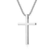 Wholesale Unisex Pendant Simple Titanium Steel Cross Silver/ Black/ Gold Pendants Stainless Steel Jewelry For Men