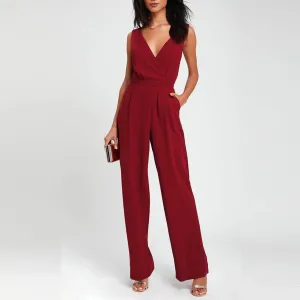 V-neck Women's Lace Wide-Leg Jumpsuit & Playsuit Wholesale