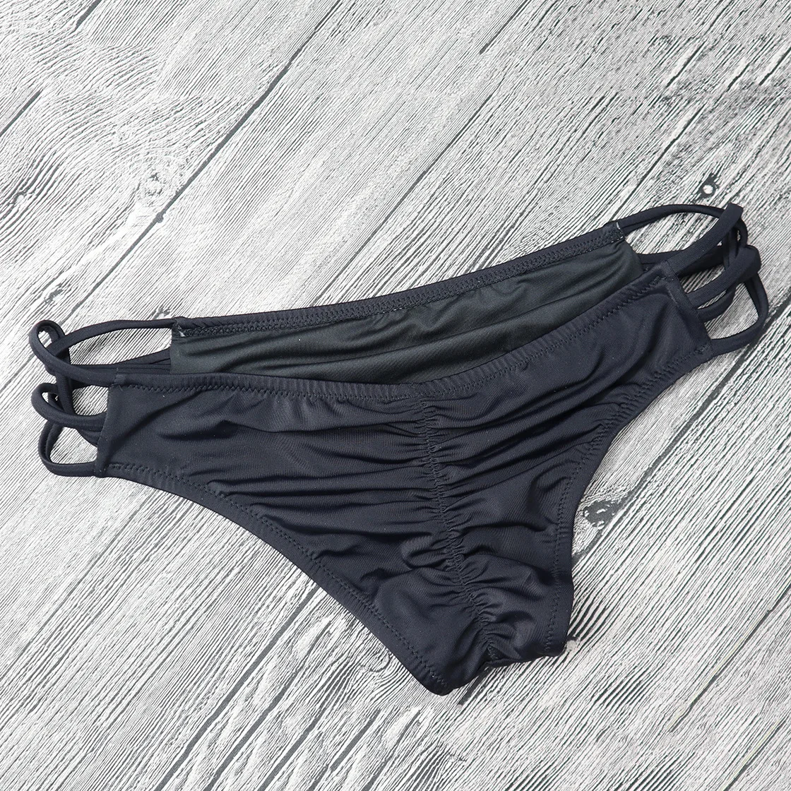 Solid Thong Crisscross Side Bikinis Panty Cut-out Detail Low Waist ...