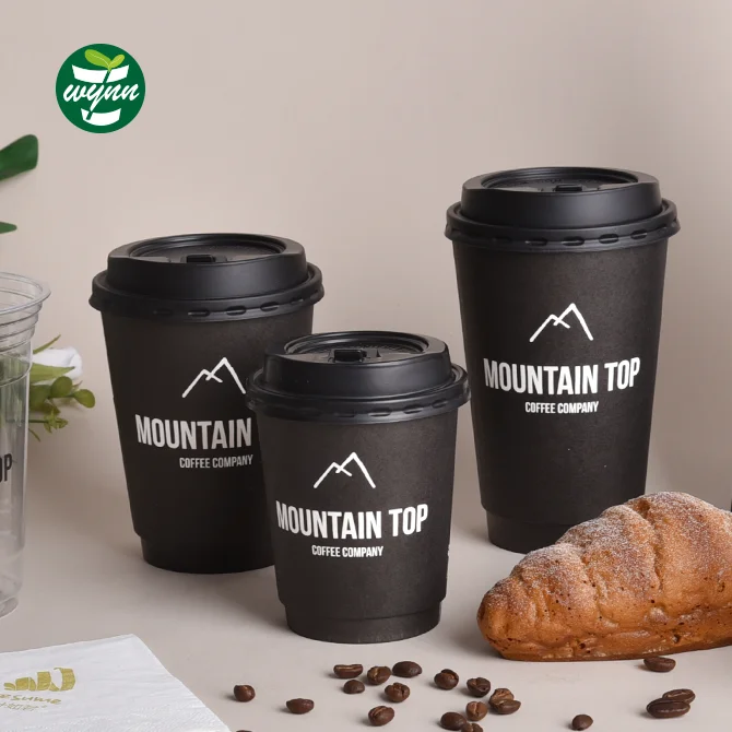 Wholesale Private Label Custom Printing Colors Manufacturer Paper Double Wall Disposable 12oz Tea Coffee Paper Cup