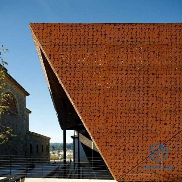 Corten Steel Facade Curtain Wall Shopping Mall Building Decorative ...