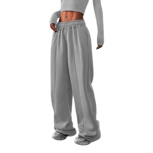 2026 New Spring Women's High Waist Wide Leg Pants Regular Fit Solid Color Pants Oversized Wide Leg Jogger With Cotton Fleece