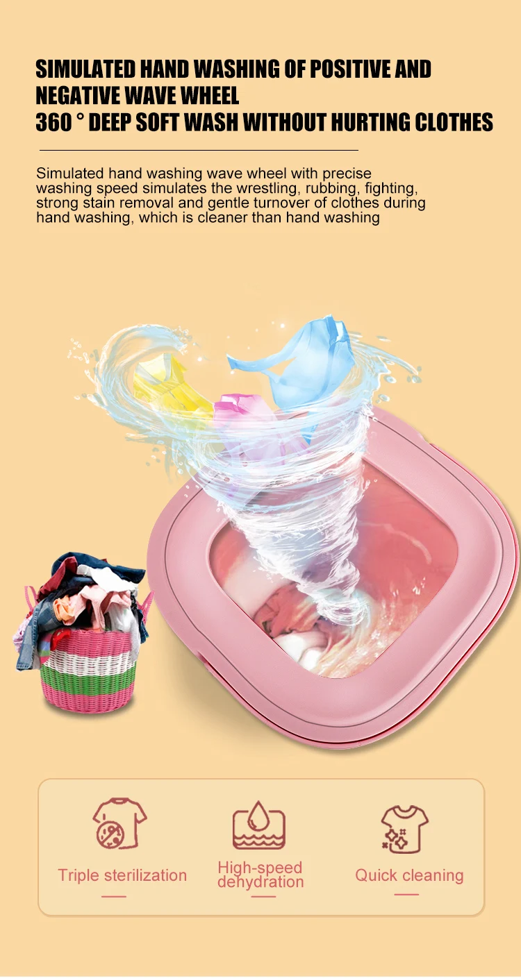 Factory Wholesale New Model Portable Foldable Mini Washing Machines