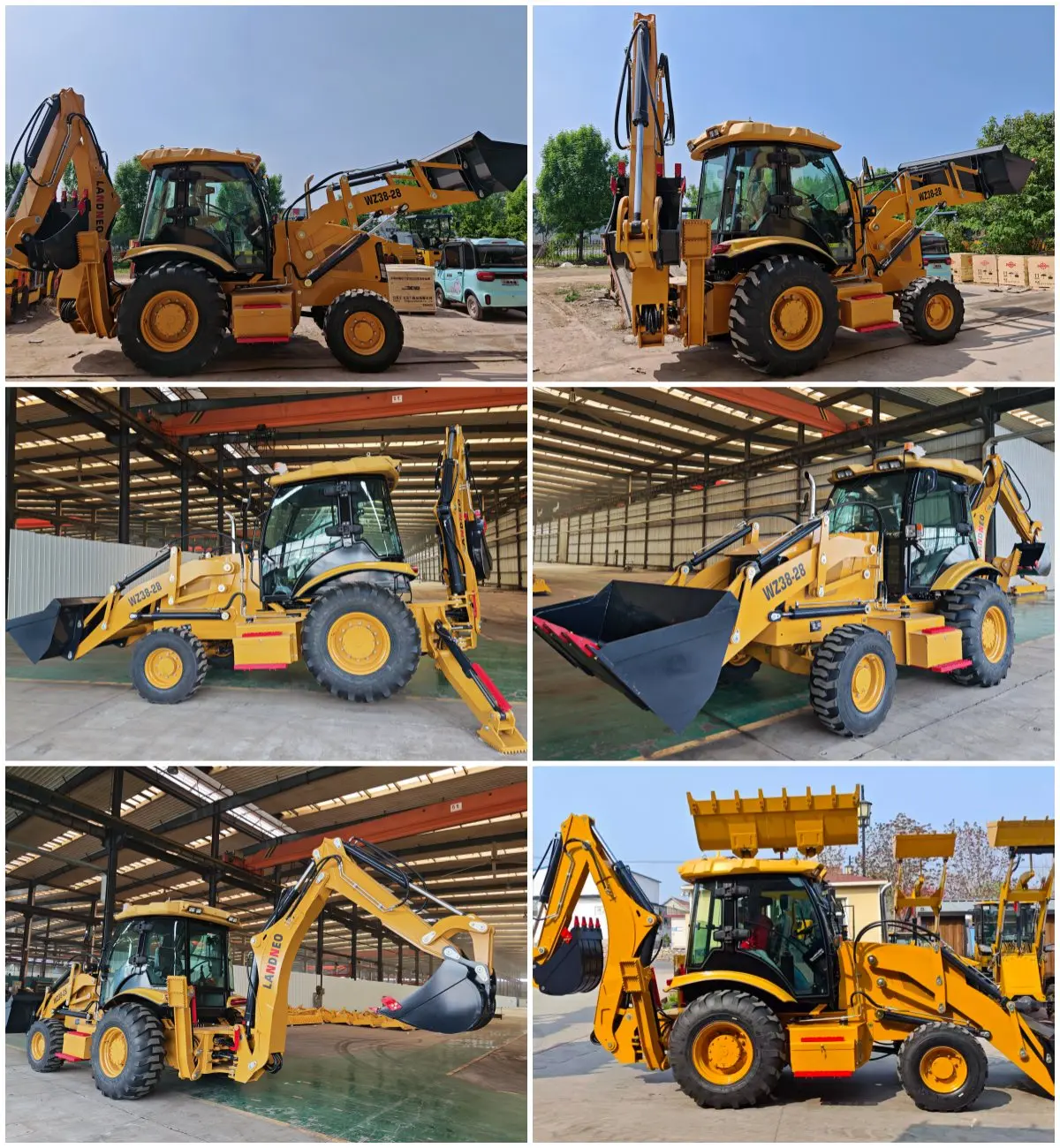 All Terrain 8 Ton Backhoe & Front Loader Wheel Loader Machine with Yuchai Engine Hydraulic System High Efficiency