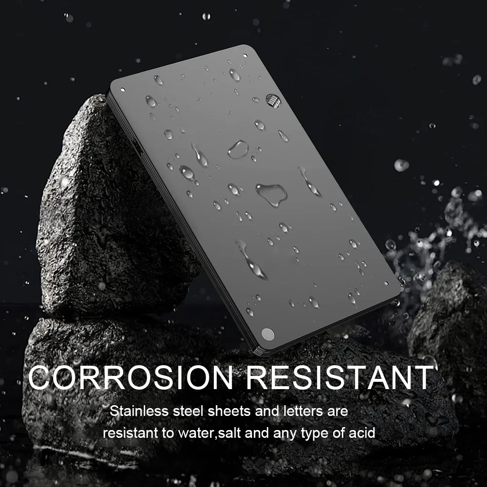 Hardware Wallet Mnemonic Seed Phrase Metal Plate Backup Saver 12/18/24 Word  Crypto Assets Recovery Phrase Crypto Seed Storage