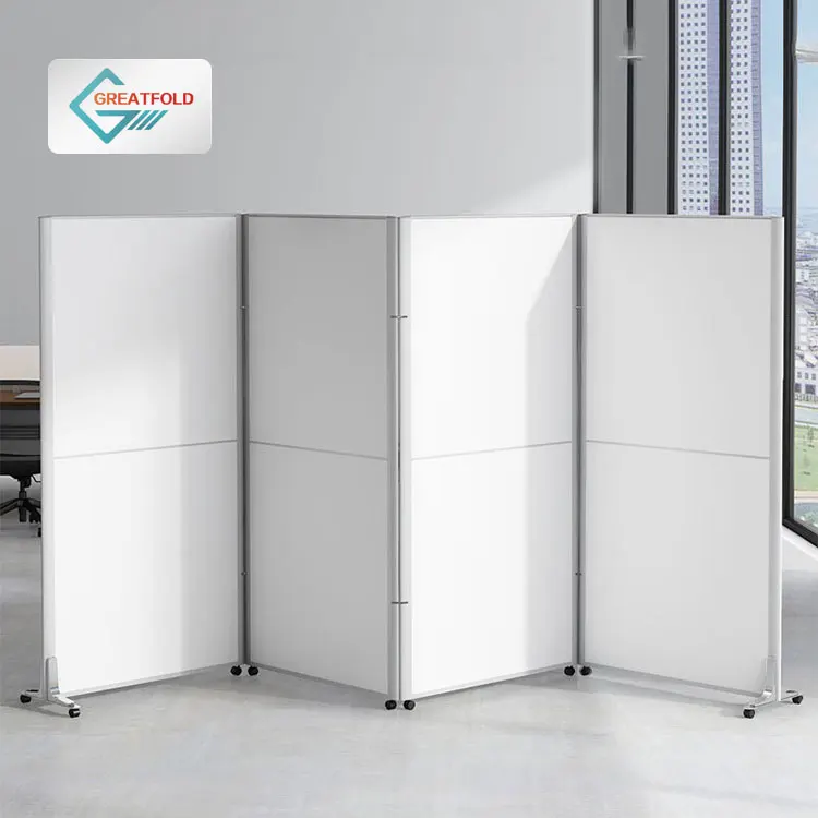 Modern Portable Office Partition Screen Room Dividers Movable Folding Design with Wheels Metal Panel for Birthday Occasions