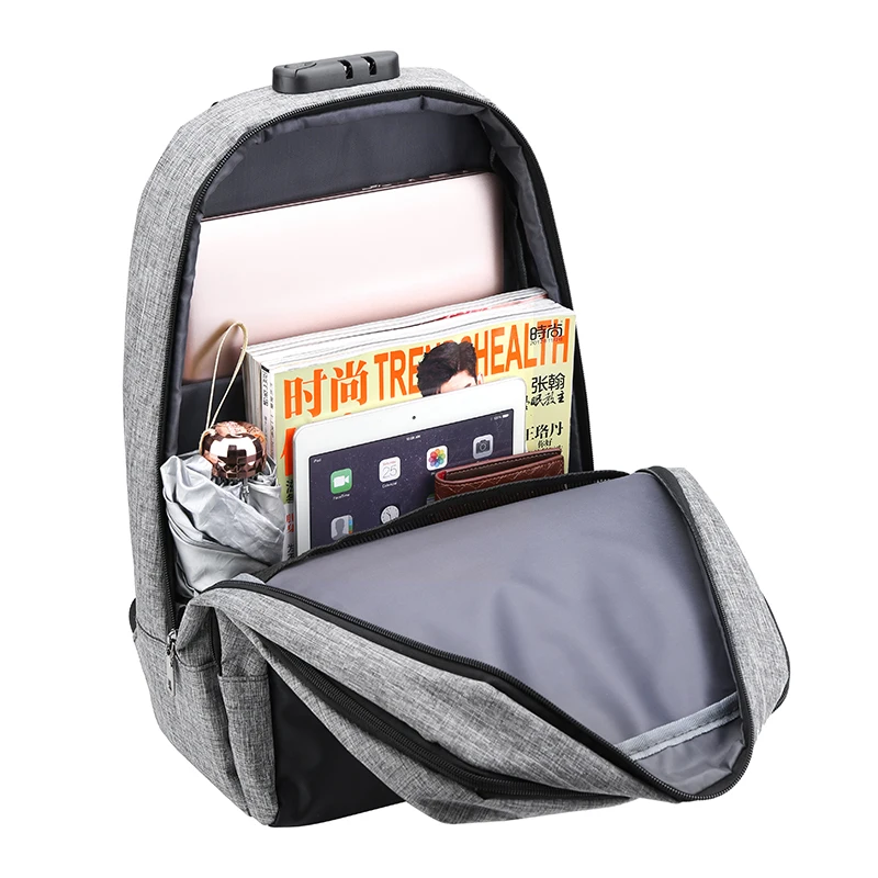 Custom Logo Men Business Waterproof Large Capacity University Student Laptop Bag Backpack