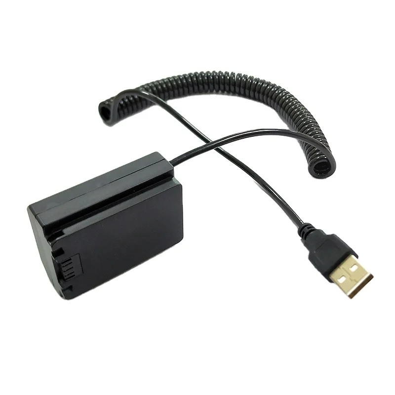 NPFZ100 USB Coiled Cable Adapter NP-FZ100 DC Coupler for Sony  ILCE-9 ILCE9 a9 ILCE-7RM3 ILCE7RM3 a7RM3 BC-QZ1 A7M4