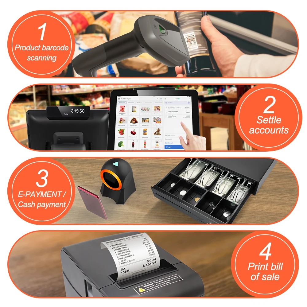 Xincode Cheap Win10 Pos Systems Cash Register Machine All in One Retail Pos Terminal Caisse Enregistreuse Complet Sistemas Pos