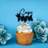 black Super papa cake topper