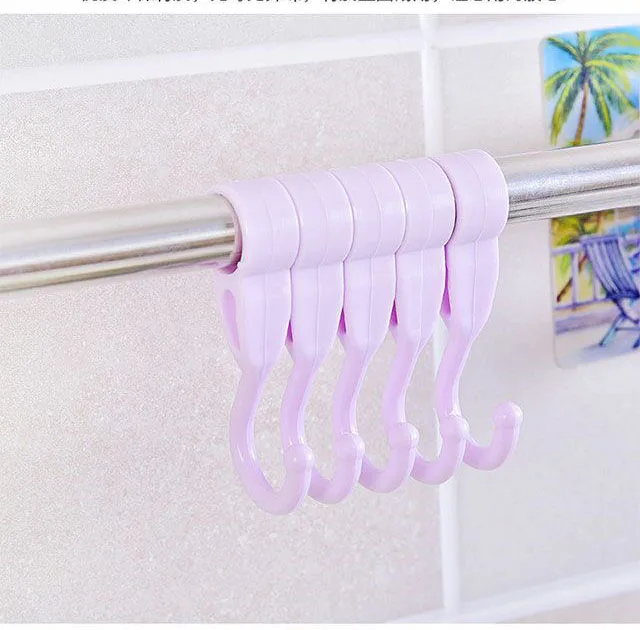 creative Traceless single pole towel rack wall 7 novelty hooks sucker punch free strong paste factory