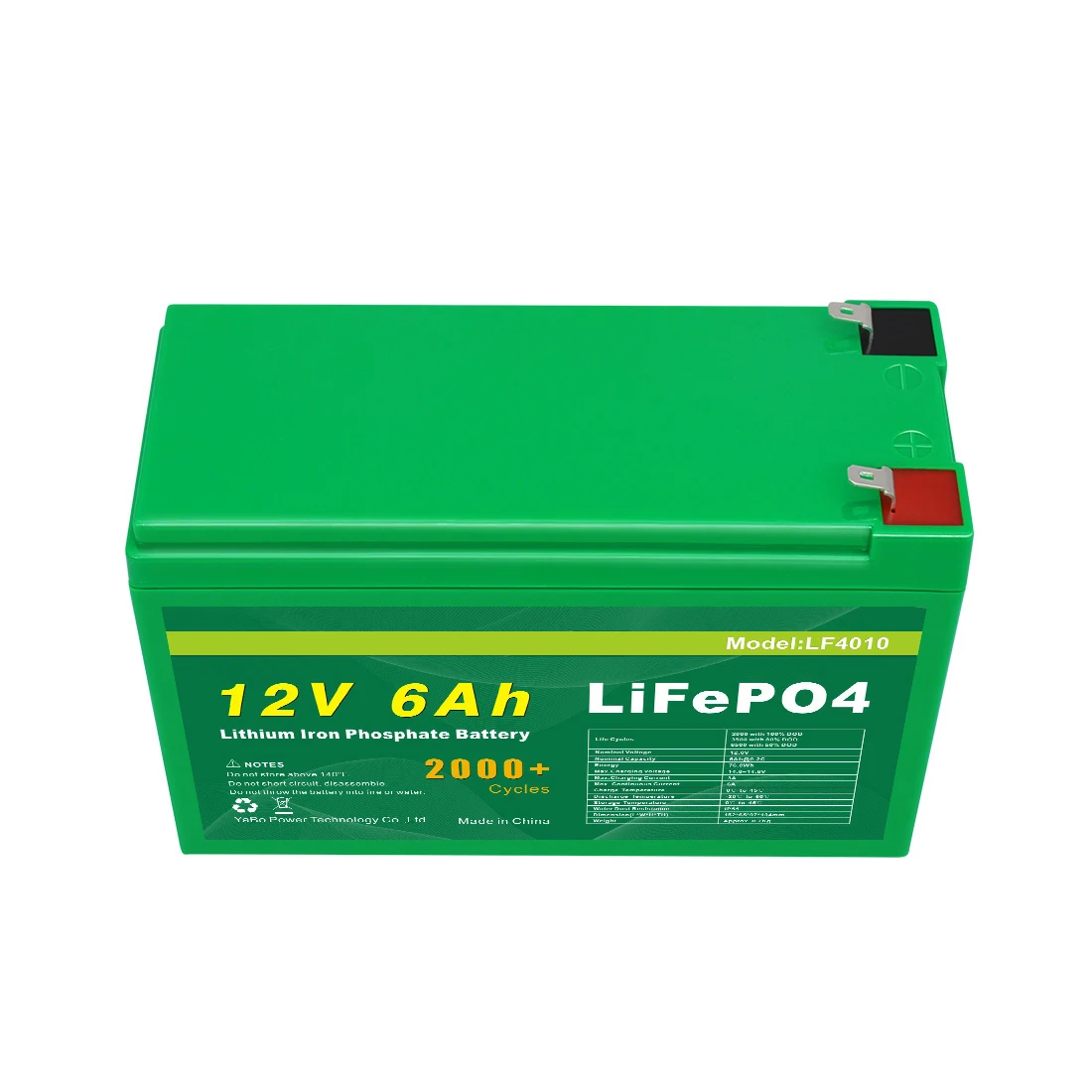 Three Day Production Time Lifepo4 Rechargeable Solar Battery Pack 12V 6Ah