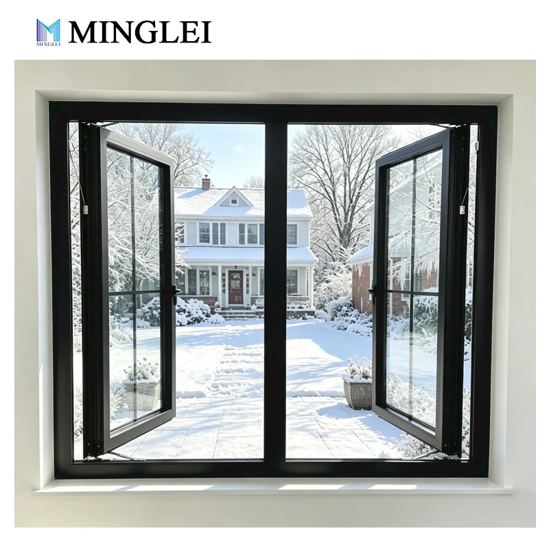 product custom black aluminum outswing front door nfrc certified  thermal insulation triple pane casement door exterior door-37