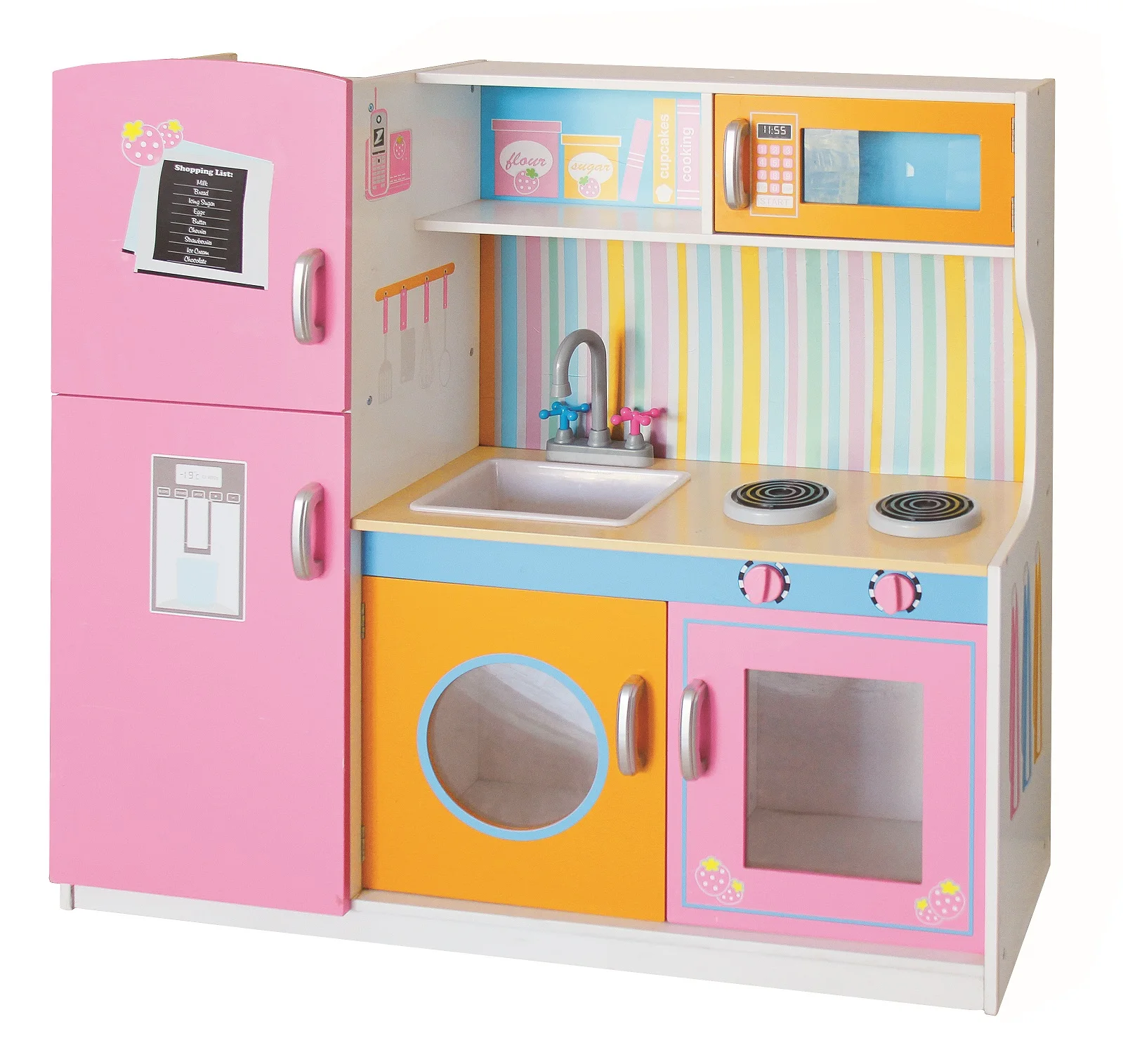 25 New Product Girls Kids Children Pink Wooden Big Kitchen Play ...