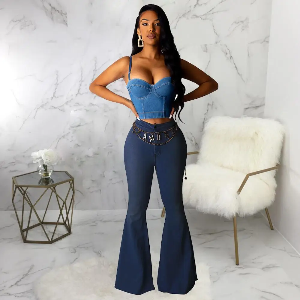 Buy Bell Bottom,Denim Flared,High Waist 