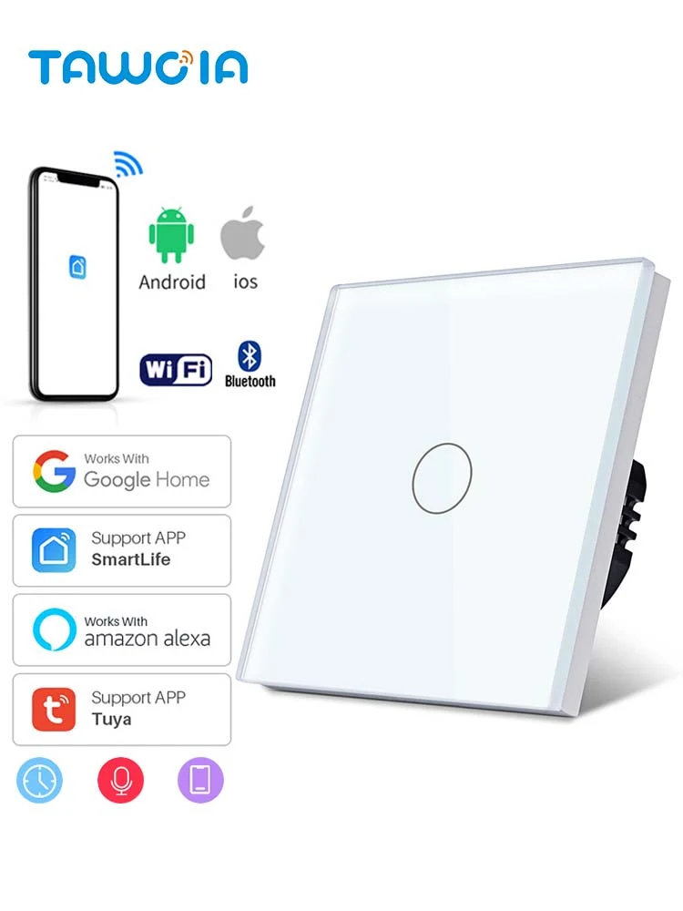Smartphone Controlled Wifi Touch Sensor Light Switch With App Tuya