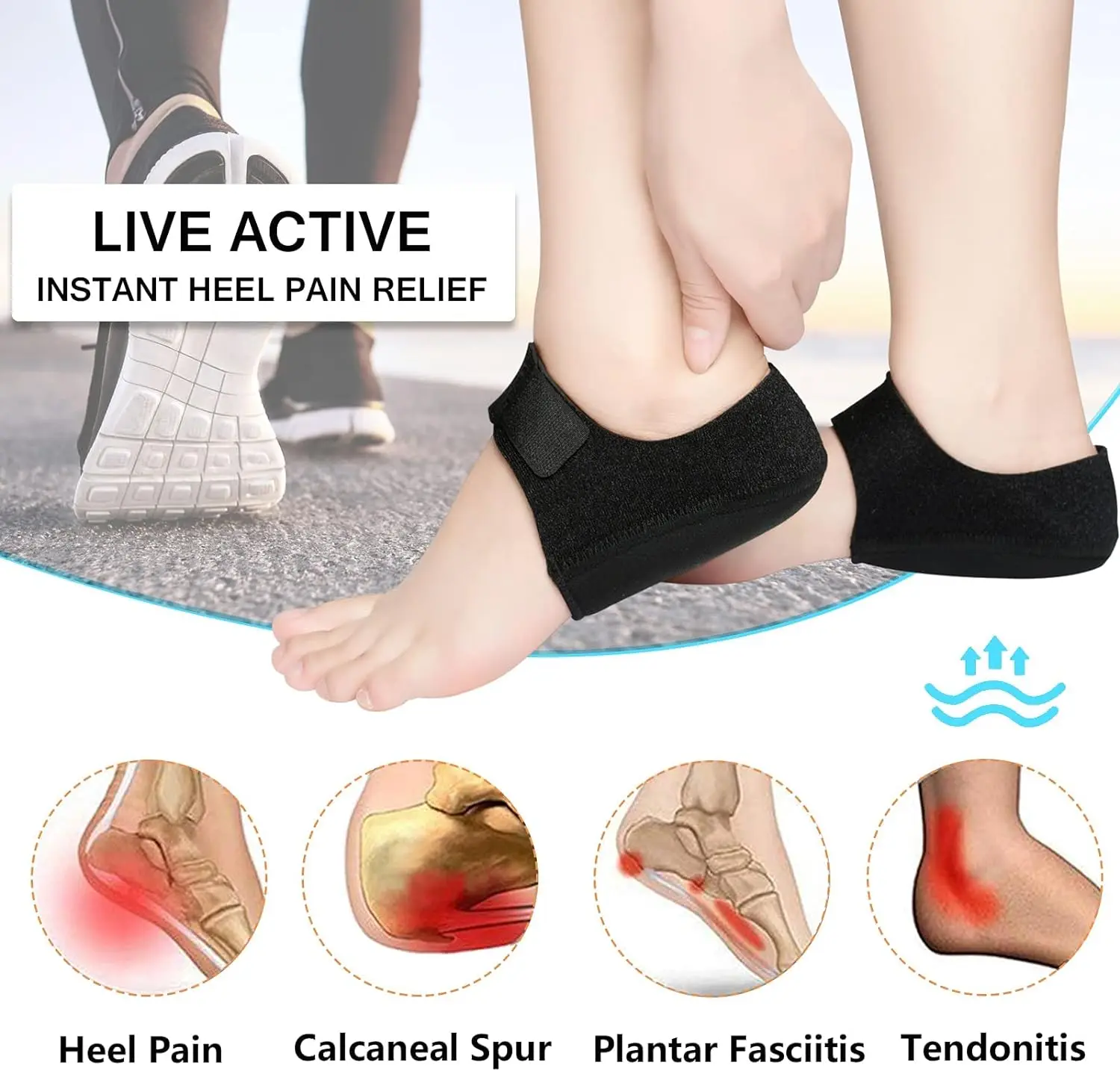Heel Protector, Heel Cup, Gel Heel Pad Support Plantar Fasciitis, Heel Pain, Achilles Tendinitis, Cracked Heel, Heel Pad